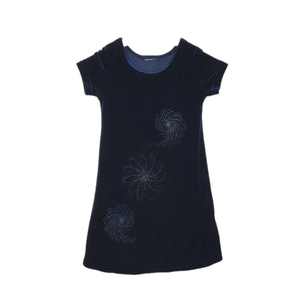 UNBRANDED little girl velvet background and  little flower firework detail